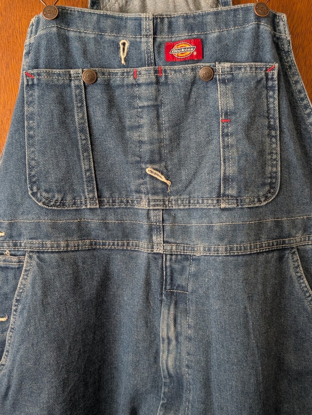 Dickies Stonewashed Blue Denim Bib Overalls Mens size 34/30 NEW! - Picture 6 of 6